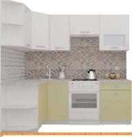 Кухня ВерсоМебель ЭкоЛайт-6 1.2x2.2 правая (белый/бежевый) картинка