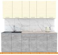 Кухня Интерлиния Мила Лайт 2.2 (ваниль-бетон-травертин) картинка