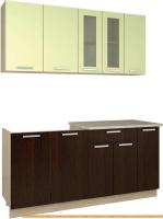 Кухня Интерлиния Мила 17 (салатовый/дуб венге) картинка