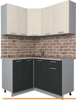 Кухня Интерлиния Мила Лайт 1.2x1.4 (вудлайн кремовый/антрацит) картинка