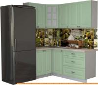 Кухня Интерлиния Мила Деко 1.2x1.8 (мята/травертин серый) картинка