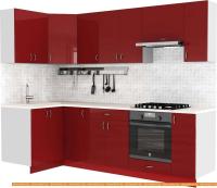 Кухня S-Company Клео глоcс 1.2x2.6 левая (бургундский глян./бургундский глян.) картинка
