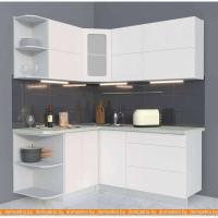 Кухня Интерлиния Мила Матте 1.5x1.8 А правая (белый-белый-опал светлый) картинка