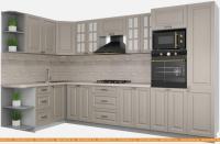 Кухня Интерлиния Мила Деко 1.68x3.4 левая (луна-луна-травертин серый) картинка