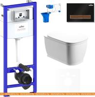 Унитаз Lavinia Boho Relfix Bell Pro Rimless 7 в 1 75110022 (черный пластик) картинка