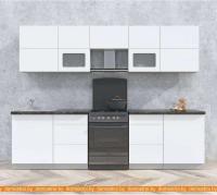 Кухня Интерлиния Мила Матте 2.8 Б (белый/белый/кастилло темный) картинка