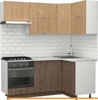 Кухня S-Company Клео крафт 1.2x1.9 правая (гикори темный/гикори натуральный) картинка