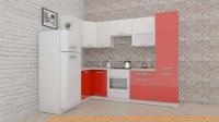 Кухня ВерсоМебель ЭкоЛайт-5 1.4x2.6 левая (белый/красный) картинка