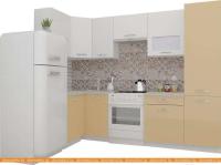 Кухня ВерсоМебель ЭкоЛайт-5 1.4x2.6 правая (белый/капучино) картинка