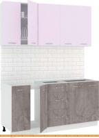 Кухня Кортекс-мебель Корнелия Лира 1.6 без столешницы (сиреневый/оникс) картинка