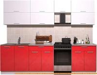 Кухня Интерлиния Мила Gloss 50-27 (белый/красный глянец) картинка