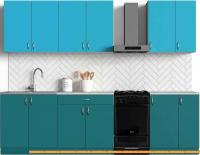 Кухня S-Company Клео колор 2.3 (океан/мраморный синий) картинка