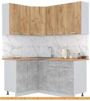 Кухня Интерлиния Мила Лайт 1.2x1.7 (дуб золотой-бетон-дуб бунратти) картинка