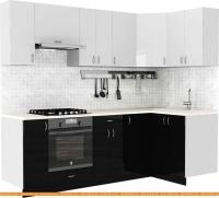 Кухня S-Company Клео глоcс 1.2x2.4 правая (черный глянец/белый глянец) картинка