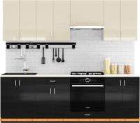 Кухня Сивирин-Компани Клео глосс 2.4 (черный глянец\ваниль глянец) картинка