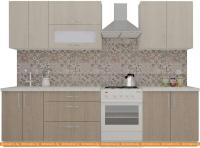 Кухня ВерсоМебель ВерсоЛайн 2-2.2 (крослайн латте/крослайн карамель) картинка