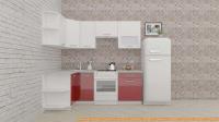 Кухня ВерсоМебель ЭкоЛайт-5 1.2x2.1 правая (белый/темно-красный) картинка