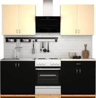 Кухня S-Company Клео лайт 1.6 (черный/песочный) картинка