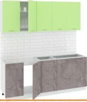 Кухня Кортекс-мебель Корнелия Лира 2.0 без столешницы (зеленый/оникс) картинка