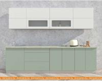 Кухня Интерлиния Мила Матте 2.9 А (белый/мята/опал светлый) картинка