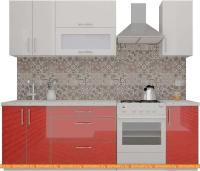 Кухня ВерсоМебель ВерсоЛайн 8-1.9 (белый 001/красный 009) картинка