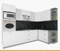 Кухня Интерлиния Мила Деко 1.68x2.8 правая (белый-белый-кастилло темный) картинка