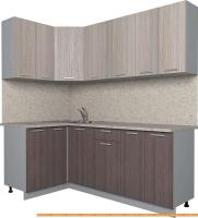 Кухня Интерлиния Мила Лайт 1.2x2.0 (ясень светлый/ясень темный) картинка