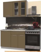 Кухня Интерлиния Мила Пластик 1.2 Б (капучино глянец/опал светлый) картинка