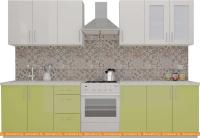 Кухня ВерсоМебель ВерсоЛайн 3-2.4 (белый 001/лайм 003) картинка
