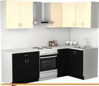 Кухня S-Company Клео лайт 1.2x1.8 правая (черный/песочный) картинка