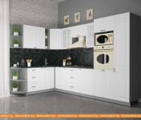 Кухня Интерлиния Мила Деко 1.88x3.2 правая (белый-белый-кастилло темный) картинка