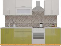 Кухня ВерсоМебель ВерсоЛайн 8-2.1 (белый 001/оливковый 004) картинка