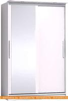 Шкаф-купе Глазов Strike 1350 ЛДСП с зеркалом (белый) картинка