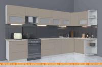 Кухня Интерлиния Мила Матте 1.5x3.8 Б правая (луна-луна-травертин серый) картинка