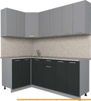 Кухня Интерлиния Мила Лайт 1.2x2.0 (серебро/антрацит) картинка