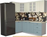 Кухня Интерлиния Мила Деко 1.2x2.2 (слоновая кость/океан/опал светлый) картинка