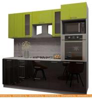 Кухня Интерлиния Мила Gloss 2.3 (яблоня-черный) картинка