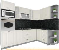 Кухня Интерлиния Мила Деко 1.68x2.6 правая (слон кость-слон кость-кастилло темн) картинка