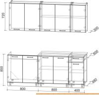 Кухня Интерлиния Мила Лайт 2.0 (салатовый/дуб венге) картинка