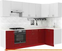 Кухня S-Company Клео глосc 1.2x2.8 правая (бургундский глянец/белый глянец) картинка