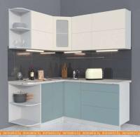 Кухня Интерлиния Мила Матте 1.5x1.8 А правая (слоновая кость-океан-опал светлый) картинка