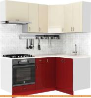 Кухня S-Company Клео глосc 1.2x1.8 правая (бургундский глянец/ваниль глянец) картинка