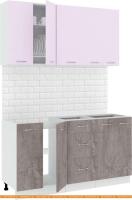 Кухня Кортекс-мебель Корнелия Лира 1.5 без столешницы (сиреневый/оникс) картинка