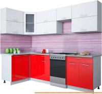 Кухня Интерлиния Мила Gloss 50-12x26 (белый/красный глянец) картинка