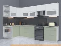 Кухня Интерлиния Мила Матте 1.5x3.1 Б левая (белый/мята/опал светлый) картинка