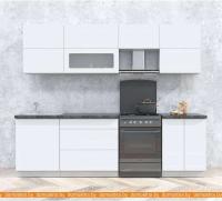 Кухня Интерлиния Интерлиния Мила Матте 2.6 Б (белый/белый/кастилло темный) картинка