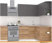 Кухня Интермебель Микс Топ-11 1.9x1.5м прав (графит сер-дуб кр зол-дуб кр зол) картинка