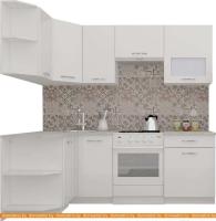 Кухня ВерсоМебель ЭкоЛайт-6 1.2x2.2 левая (белый/белый) картинка