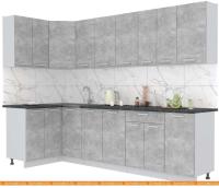 Кухня Интерлиния Мила Лайт 1.2x2.8 (бетон-бетон-кастилло темный) картинка