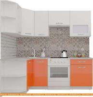 Кухня ВерсоМебель ЭкоЛайт-6 1.2x2.2 левая (белый/яркий оранжевый) картинка